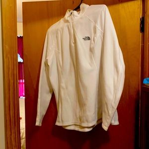 White Northface zip up pull over